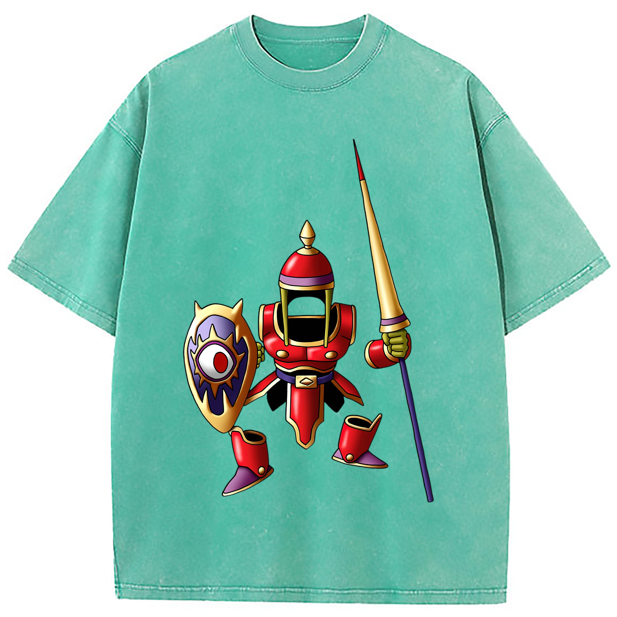 （画像用） ドラゴンクエスト Doragon Kuesuto Dragon Quest 綿100% ヴィンテージ風 半袖Tシャツ（フロントプリント）